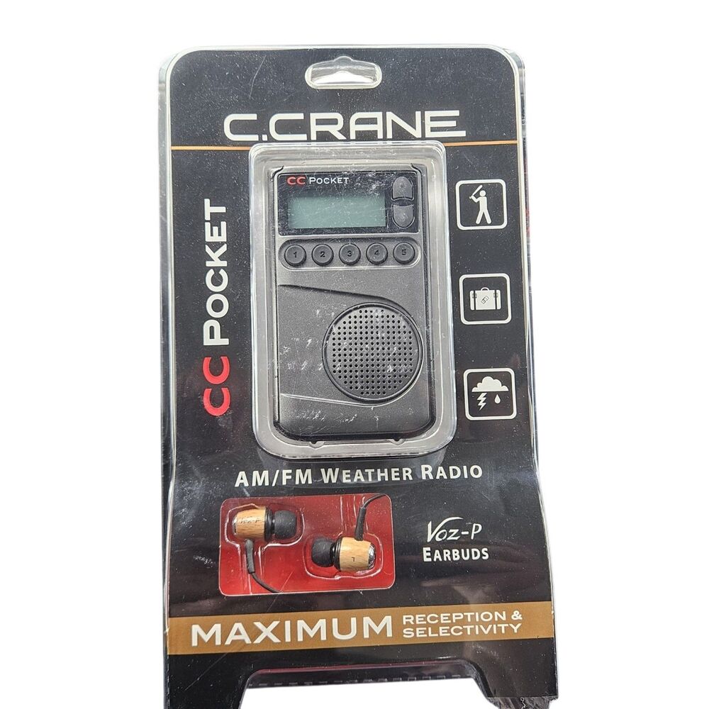 C. Crane CC Pocket AM FM and NOAA Weather Radio with Clock and Sleep Timer 16213